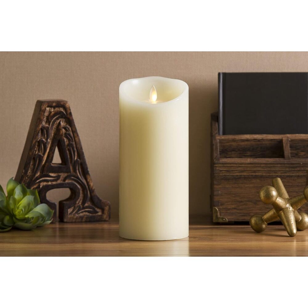 Flameless LED Battery Operated Ivory Pillar Candle, Flickering